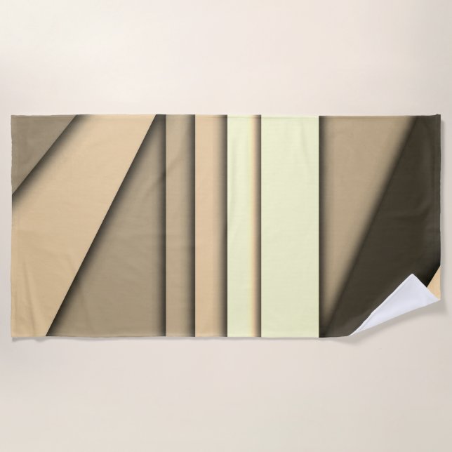 Serviette De Plage Marron monochrome moderne (Devant)