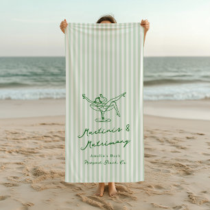 Serviette De Plage Martinis & Matrimony Green Célibataire féminine