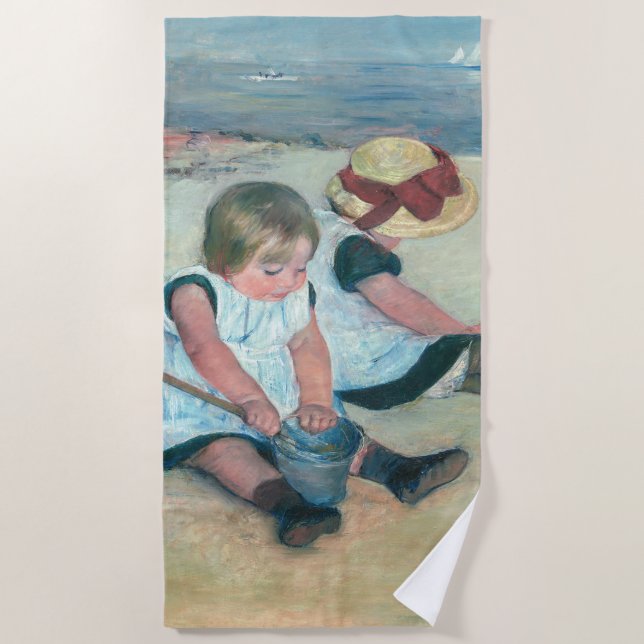 Serviette De Plage Mary Cassatt - Enfants jouant sur la plage (Devant)