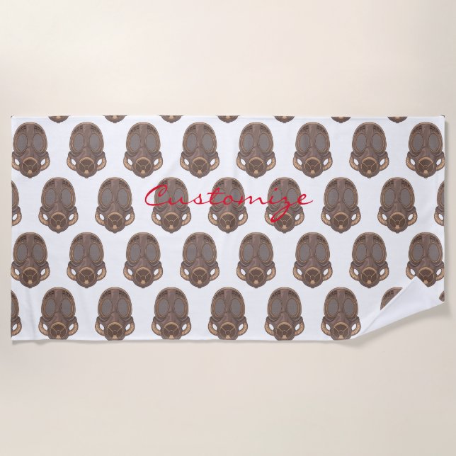 Serviette De Plage Masque gaz vapeur Thunder_Cove (Devant)