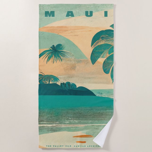 Serviette De Plage Maui de l'île tropicale (Devant)