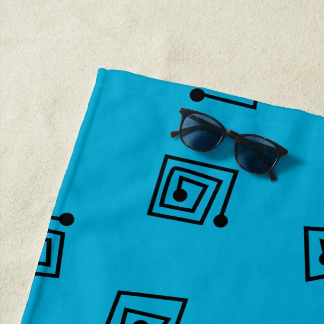 Serviette De Plage Mazages turquoise (En situation)
