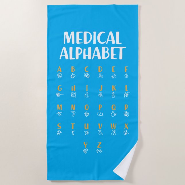 Serviette De Plage Medical Alphabet (Devant)