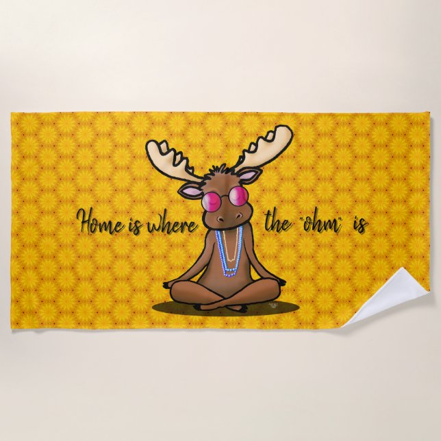 Serviette De Plage Méditer Moose Boho KiniArt (Devant)