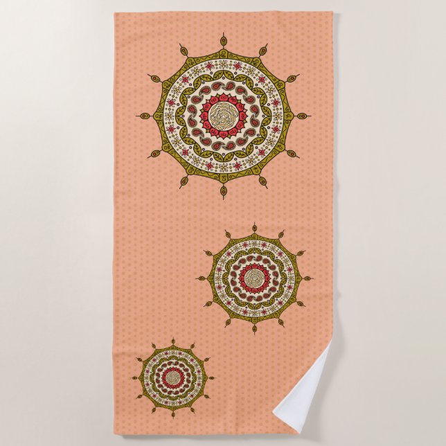 Serviette De Plage Mehndi Imaginaire Gold Beach (Devant)