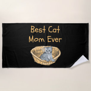 Serviette De Plage Meilleur Chat Maman Toujours Femmes Amoureux de le