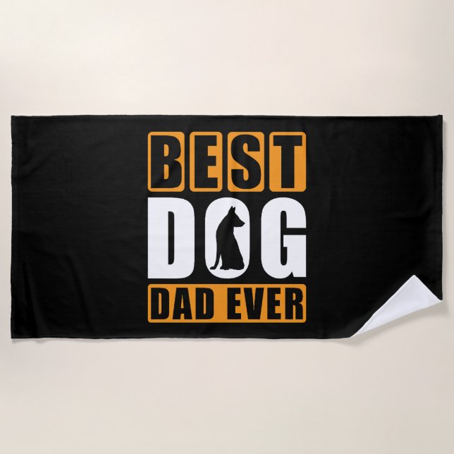 Serviette De Plage Meilleur Papa Chien de Tous les Temps (Devant)