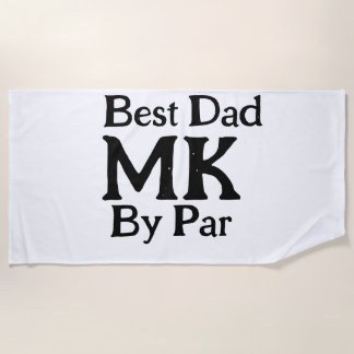 Serviette De Plage Meilleur papa par monogramme fête des pères rusti