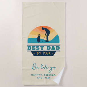 Serviette De Plage Meilleur Papa Par Retro Retraité Golf Lover Person
