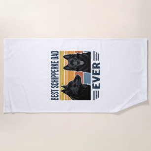 Serviette De Plage Meilleur Papa Schipperke Jamais Design Vectoriel R