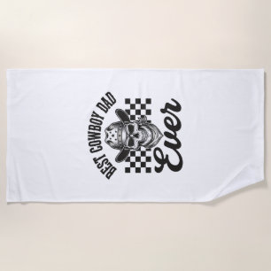 Serviette De Plage Meilleur père cowboy crâne conception de chemise W