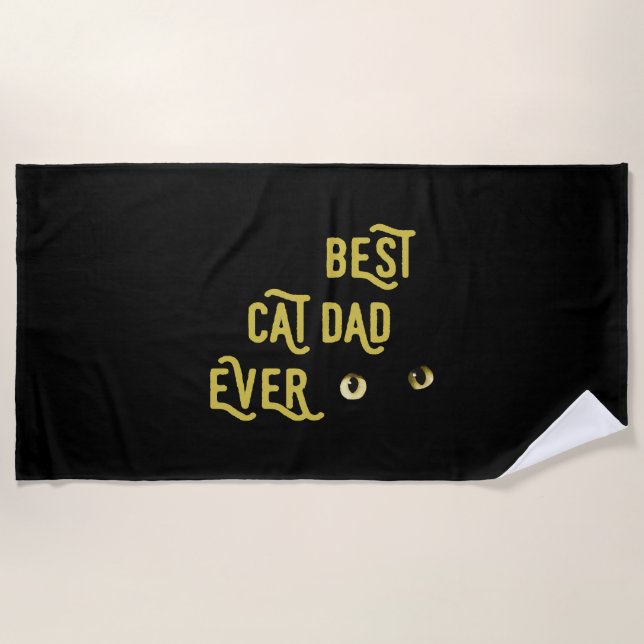 Serviette De Plage Meilleur père de chat jamais (Devant)