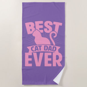 Serviette De Plage Meilleur père de chat jamais - Silhouette de chat