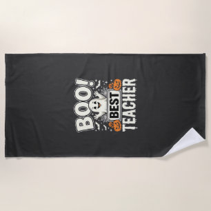 Serviette De Plage Meilleur professeur Halloween fantôme Design_1