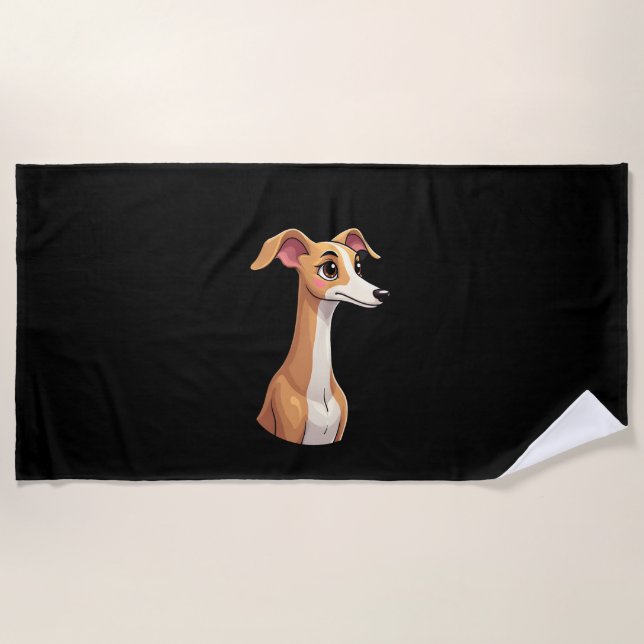 Serviette De Plage Meilleure vie avec Arabian Greyhound Long Sleeve T (Devant)