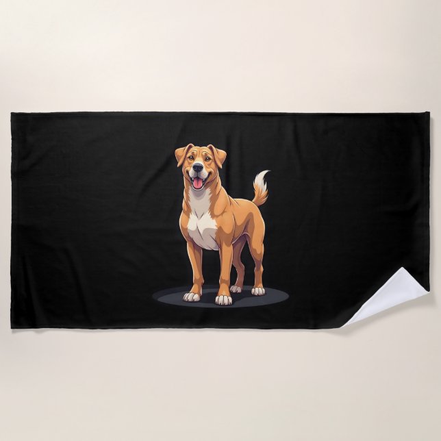 Serviette De Plage Meilleure vie avec T-shirt Dogo Canario Long Sleev (Devant)