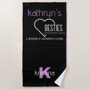 Serviette De Plage Meilleures amies de bachelorette personnalisées