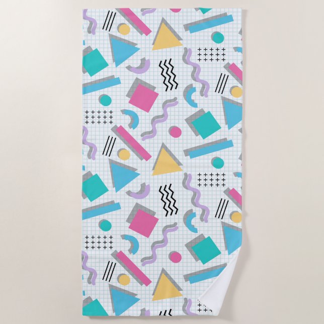 Serviette De Plage Memphis Shapes (Devant)