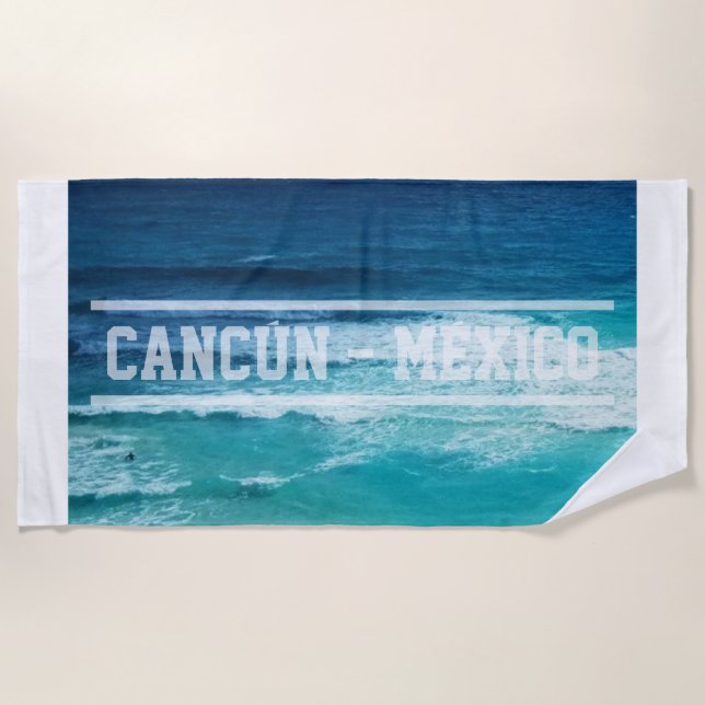Serviette De Plage Mer de Cancun Mexique (Devant)