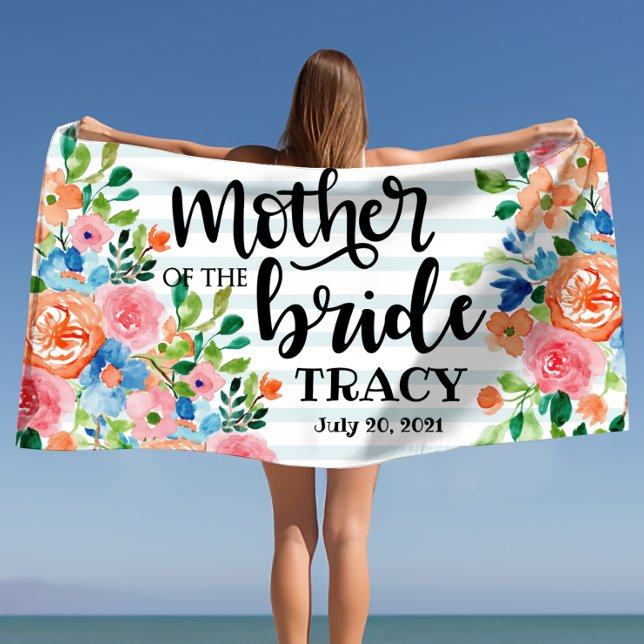 Serviette De Plage Mère de la mariée Mariage personnalisée (Créateur téléchargé)