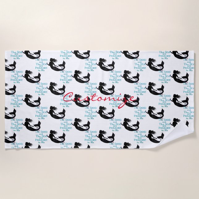 Serviette De Plage Mermaid de plage de sable et de mer Thunder_Cove (Devant)