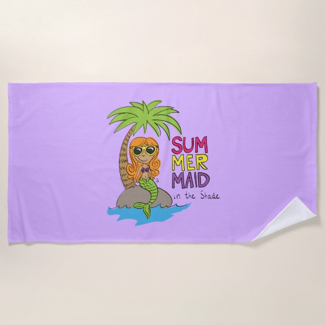 Serviette De Plage Mermaid Mignonne Summer Kids (Devant)