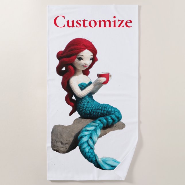 Serviette De Plage Mermaid Relaxant Avec Boisson Thunder_Cove (Devant)