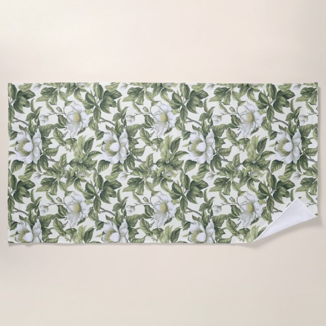 Serviette De Plage Merveilleux motif floral classique (Devant)