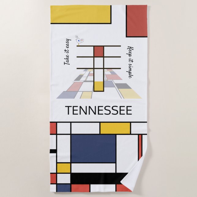 Serviette De Plage Merveilleux Neoplasticisme Art Monogramme. Lettre  (Devant)