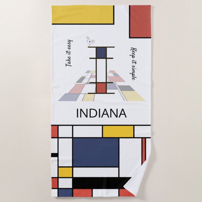 Serviette De Plage Merveilleux Neoplasticisme Art Monogramme. Lettre  (Devant)