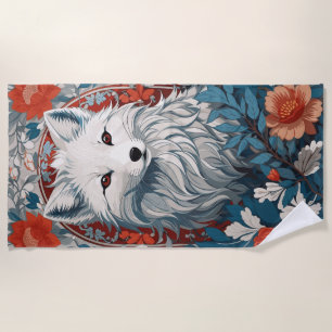 Serviette De Plage Métissage de la faune du renard arctique
