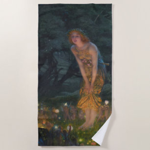 Serviette De Plage Mi-été Eve Edward Robert Hughes fées imaginaire