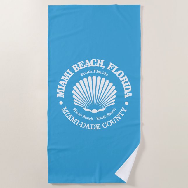 Serviette De Plage Miami Beach (coquillage) (Devant)