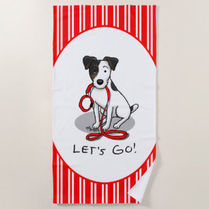 Serviette De Plage Mignon, allons-y ! Jack Russell Terrier (tri-coule