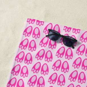 Serviette De Plage Mignon motif de Pâques aux pieds de lapin fille bé