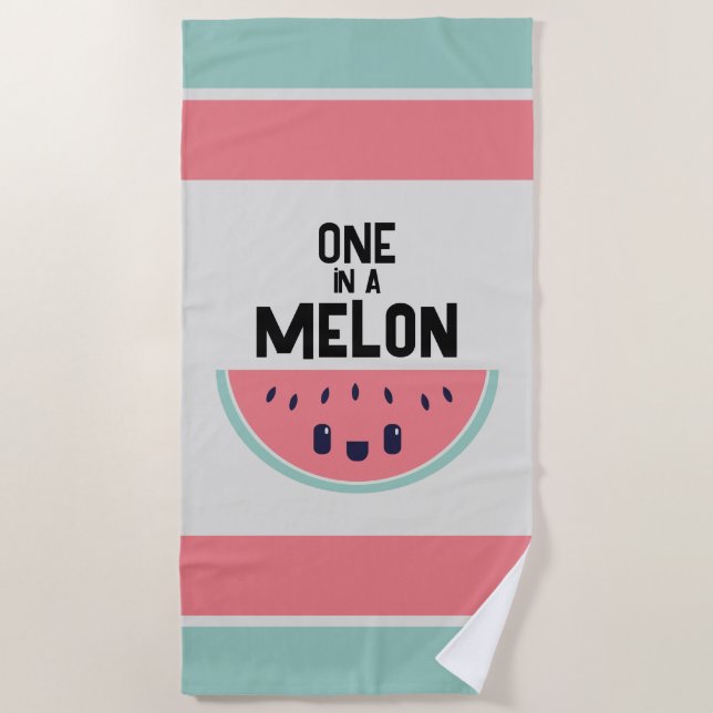 Serviette De Plage Mignon One In A Melon Pastèque (Devant)