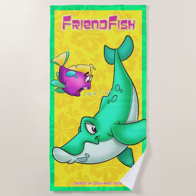 Serviette de plage mignonne de bande dessinée (Devant)