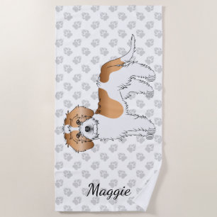 Serviette De Plage Mini Goldendoodle abricot particolore Chien & Nom