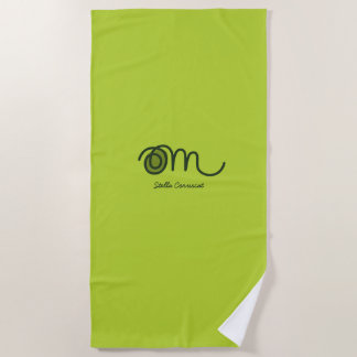 Serviette De Plage Minimaliste Om Manuscrit Personnalisé