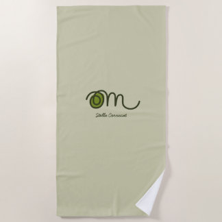 Serviette De Plage Minimaliste Om Manuscrit Personnalisé