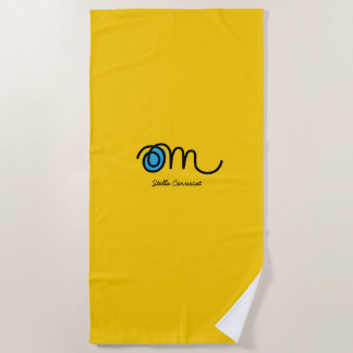 Serviette De Plage Minimaliste Om Manuscrit Personnalisé