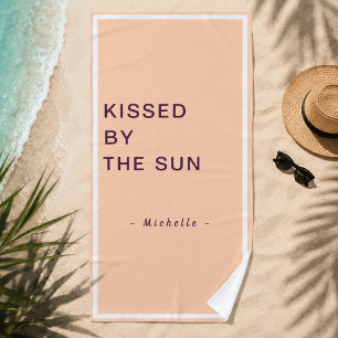 Serviette De Plage Minimaliste Personnalisé Embrassé par le Soleil