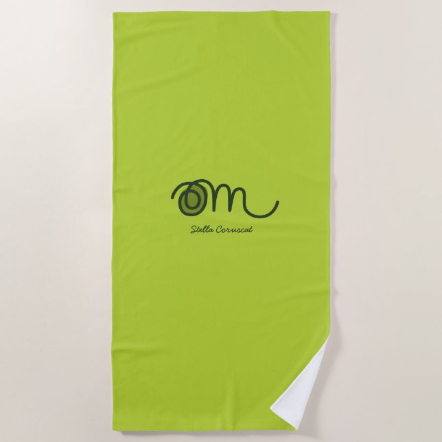 Serviette De Plage Minimalistic Om Handwritten Personalized (Devant)