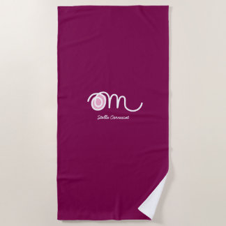 Serviette De Plage Minimalistic Om Handwritten Personalized