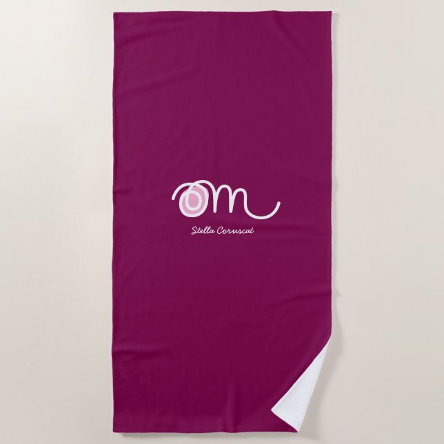 Serviette De Plage Minimalistic Om Handwritten Personalized (Devant)