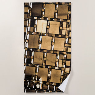 Serviette De Plage Miroirs Sepia géométriques