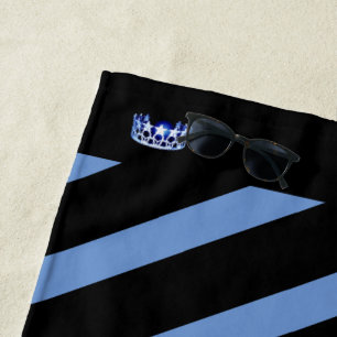 Serviette De Plage Miss USA Blue Stripe Crown Beach