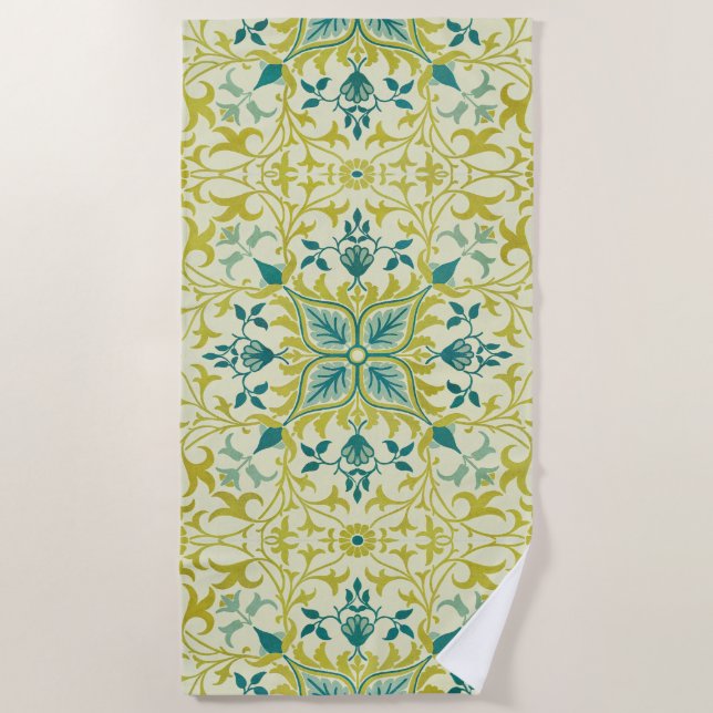 Serviette De Plage Modèle de plafond vert citron sans couture de Will (Devant)