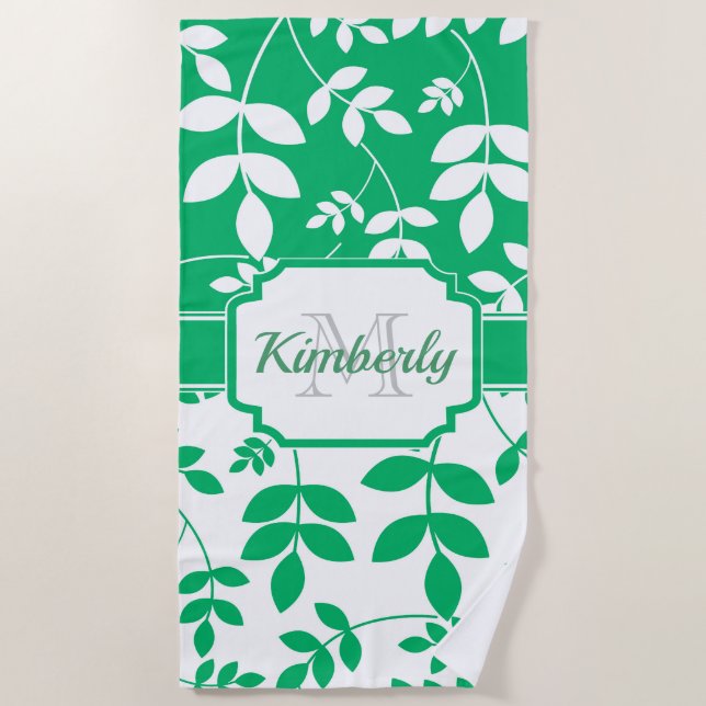 Serviette De Plage Modèle floral mou (Devant)