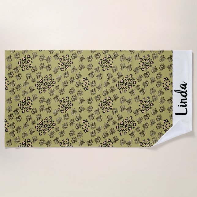 Serviette De Plage modern leopard animal print (Devant)